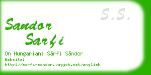 sandor sarfi business card