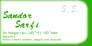 sandor sarfi business card